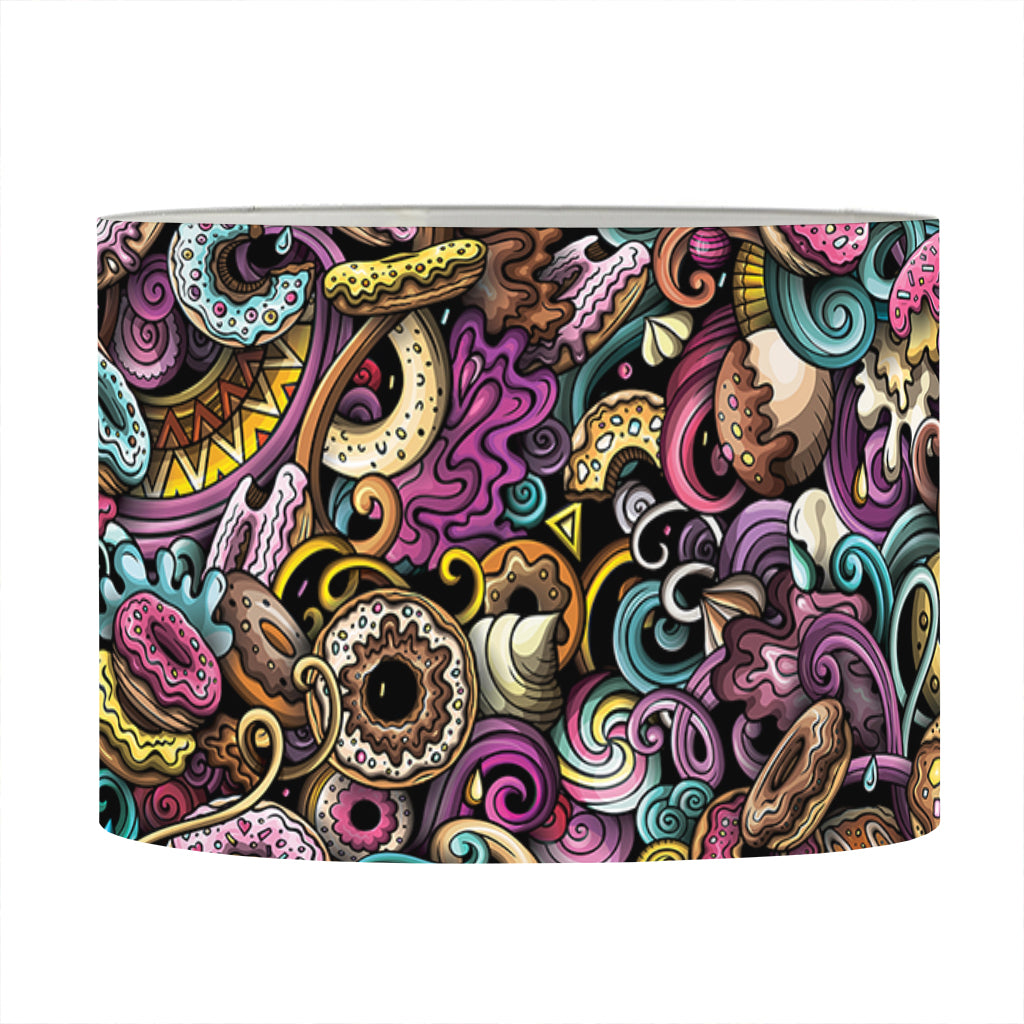 Graffiti Donut Pattern Print Drum Lamp Shade