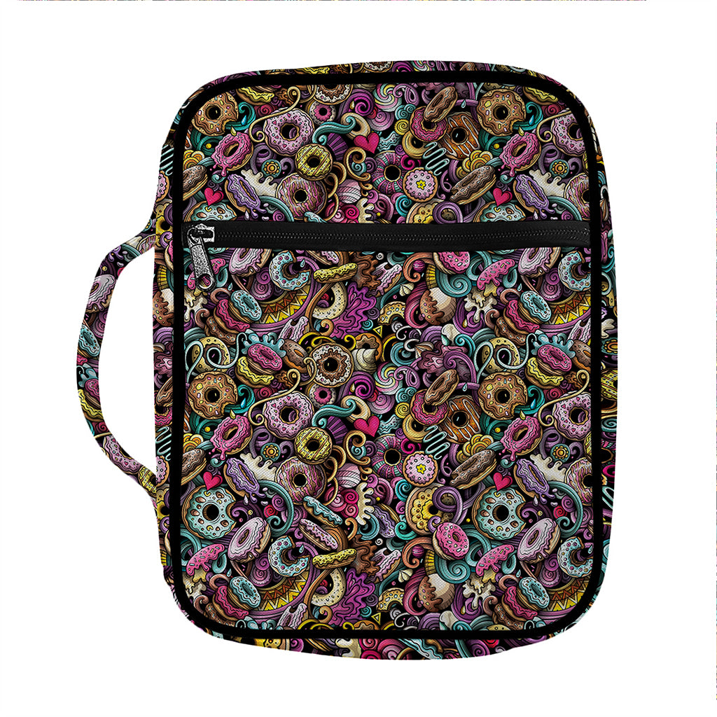 Graffiti Donut Pattern Print Front Pocket Bible Bag