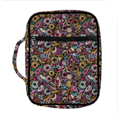 Graffiti Donut Pattern Print Front Pocket Bible Bag