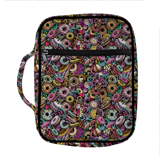 Graffiti Donut Pattern Print Front Pocket Bible Bag