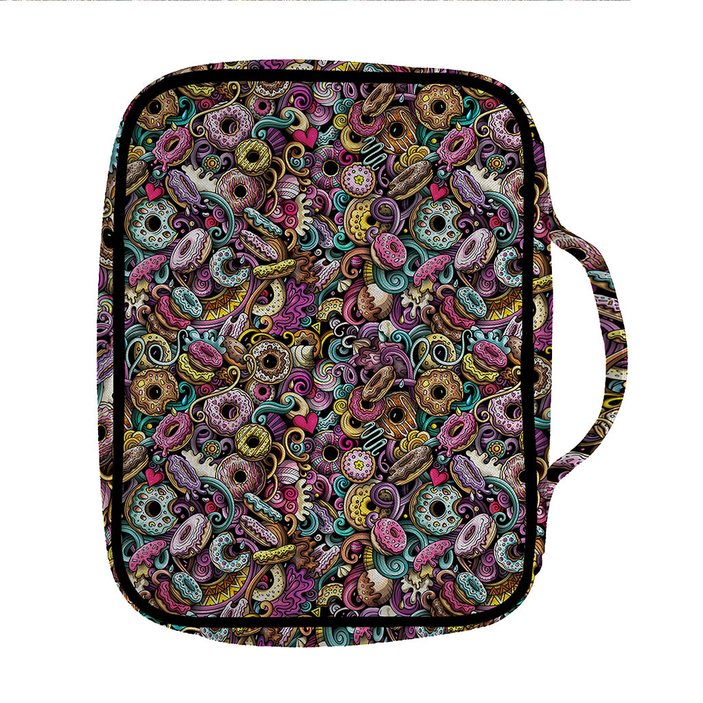 Graffiti Donut Pattern Print Front Pocket Bible Bag