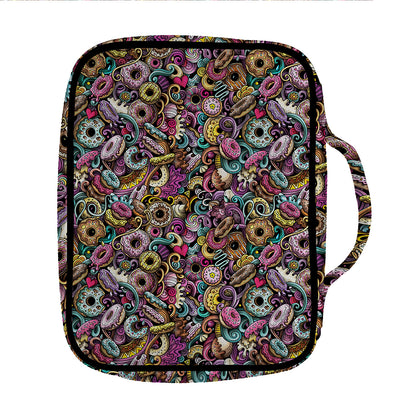 Graffiti Donut Pattern Print Front Pocket Bible Bag