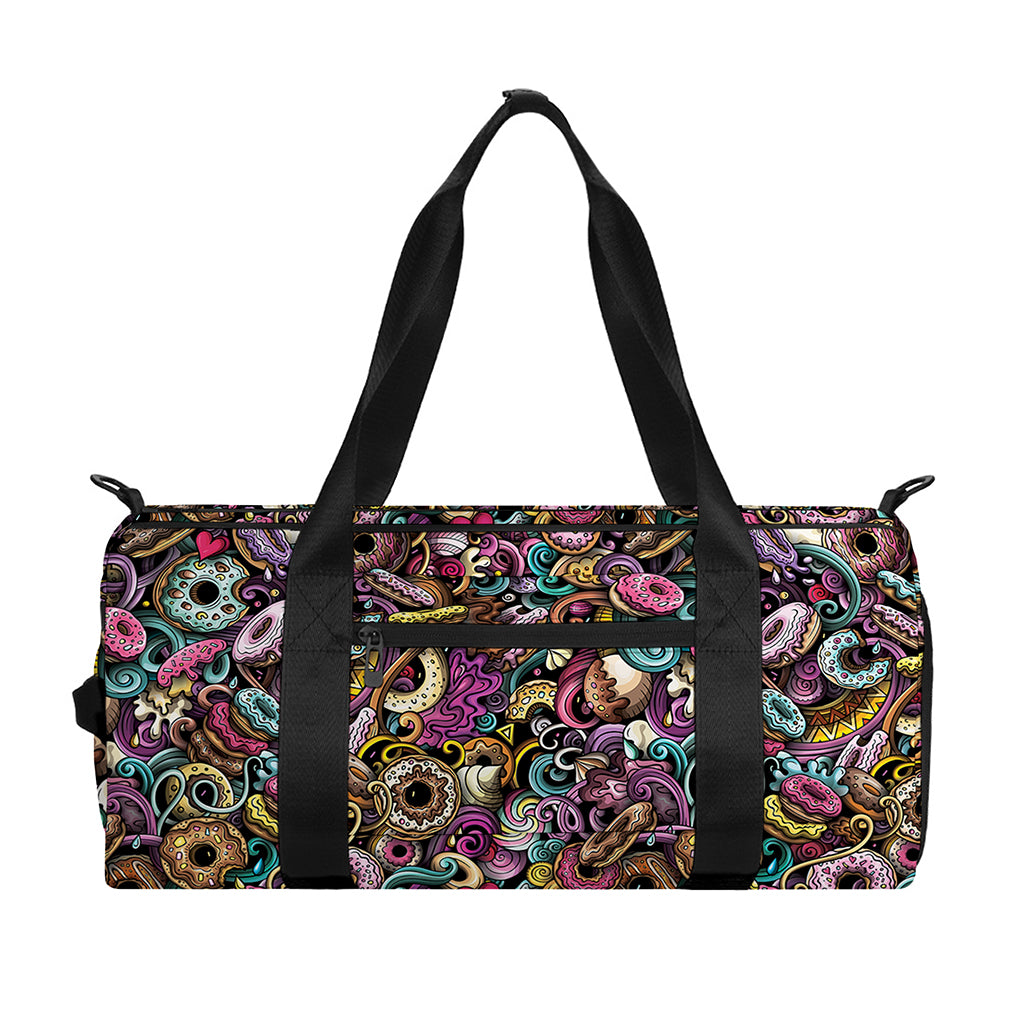 Graffiti Donut Pattern Print Gym Bag