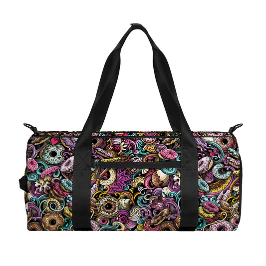 Graffiti Donut Pattern Print Gym Bag