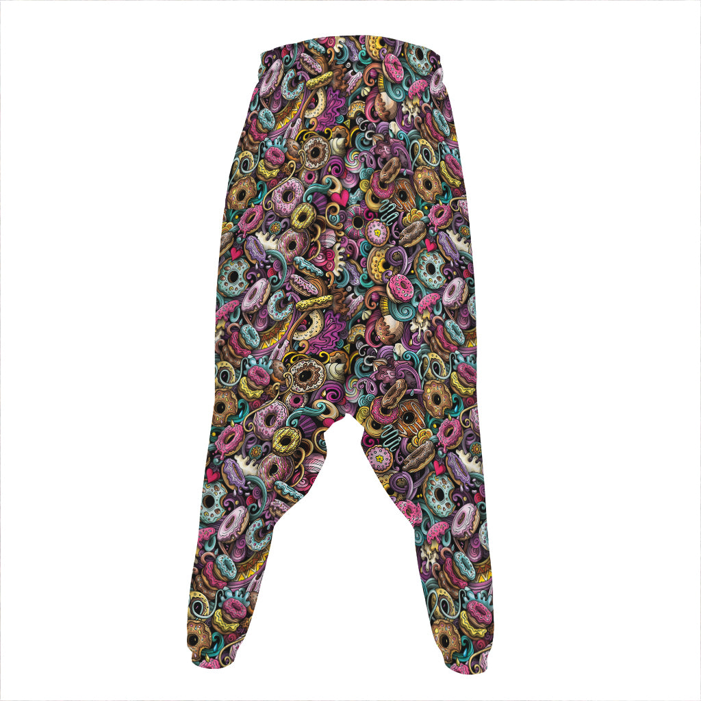 Graffiti Donut Pattern Print Hammer Pants