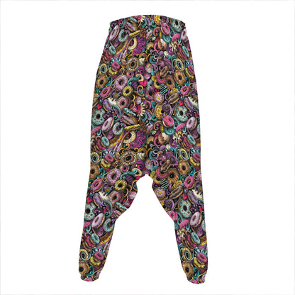 Graffiti Donut Pattern Print Hammer Pants