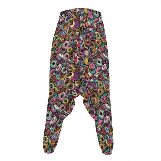 Graffiti Donut Pattern Print Hammer Pants
