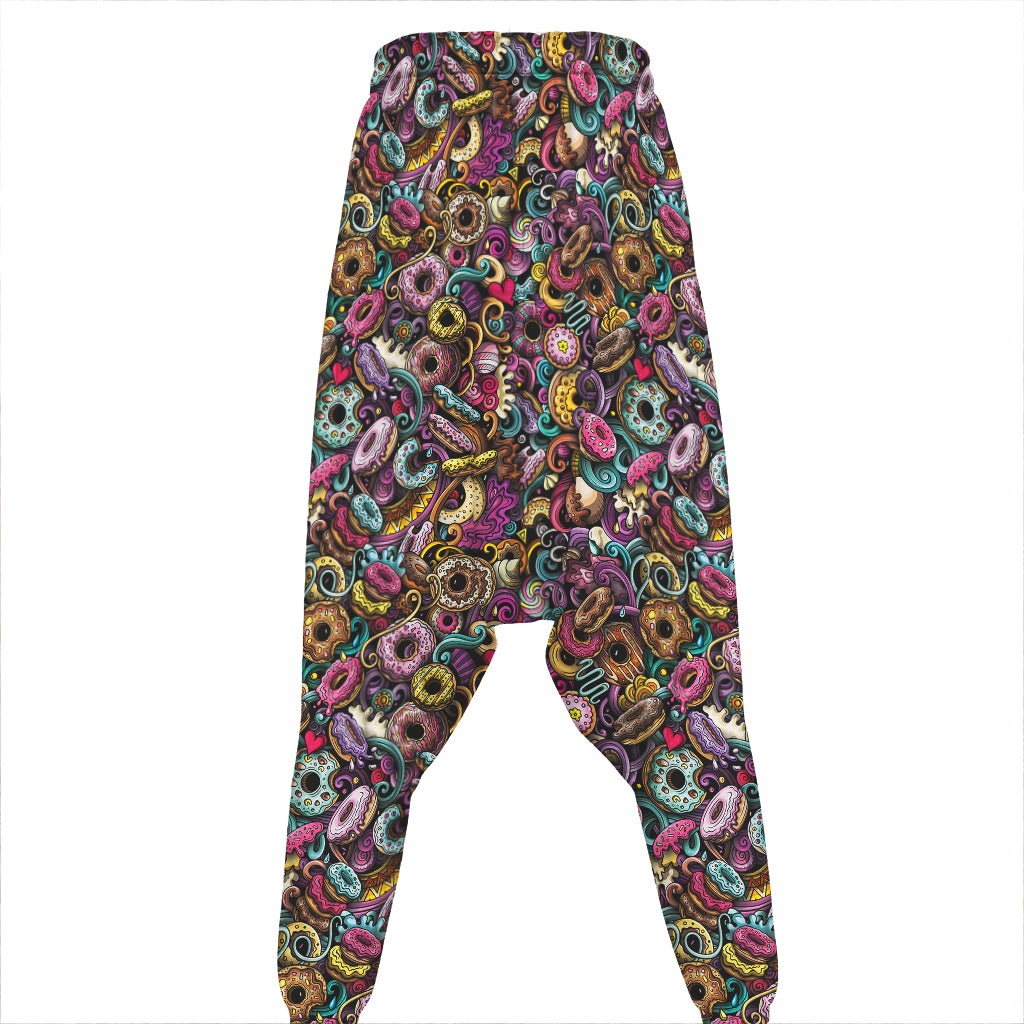 Graffiti Donut Pattern Print Hammer Pants
