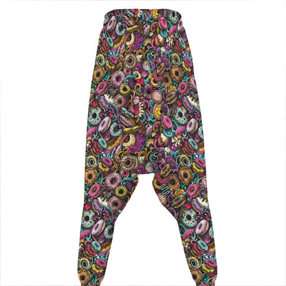 Graffiti Donut Pattern Print Hammer Pants