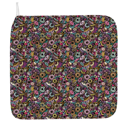 Graffiti Donut Pattern Print Hand Towel