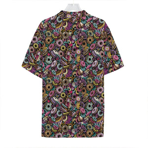 Graffiti Donut Pattern Print Hawaiian Shirt