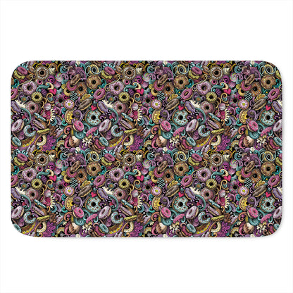 Graffiti Donut Pattern Print Indoor Door Mat