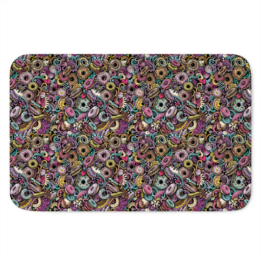 Graffiti Donut Pattern Print Indoor Door Mat