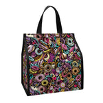 Graffiti Donut Pattern Print Insulated Lunch Tote
