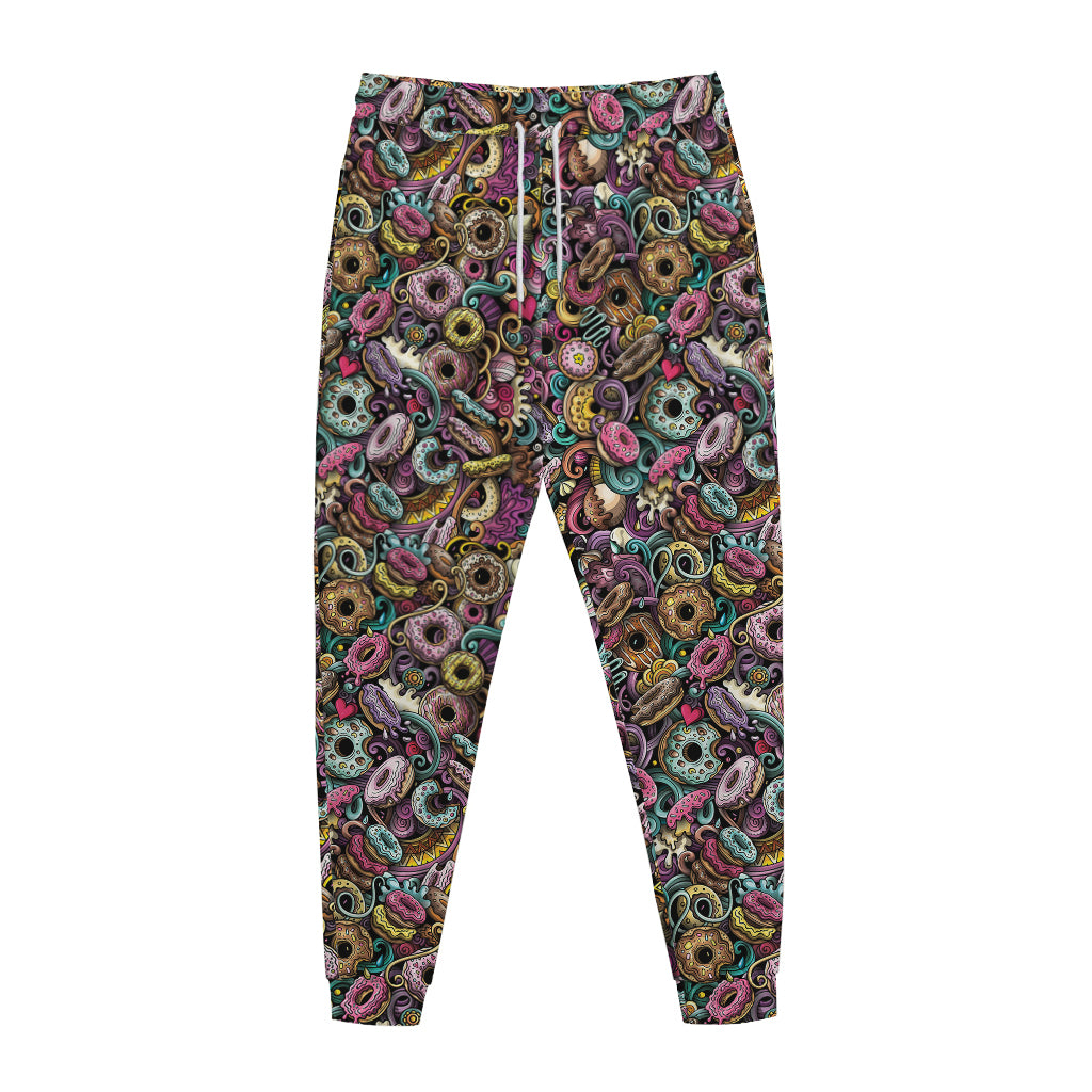 Graffiti Donut Pattern Print Jogger Pants