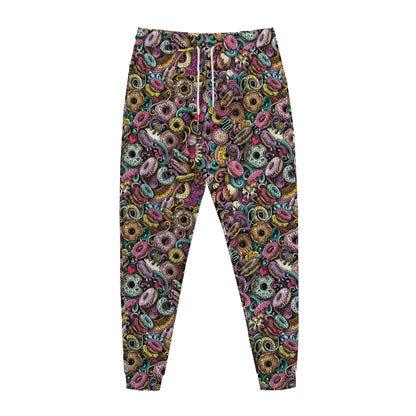 Graffiti Donut Pattern Print Jogger Pants