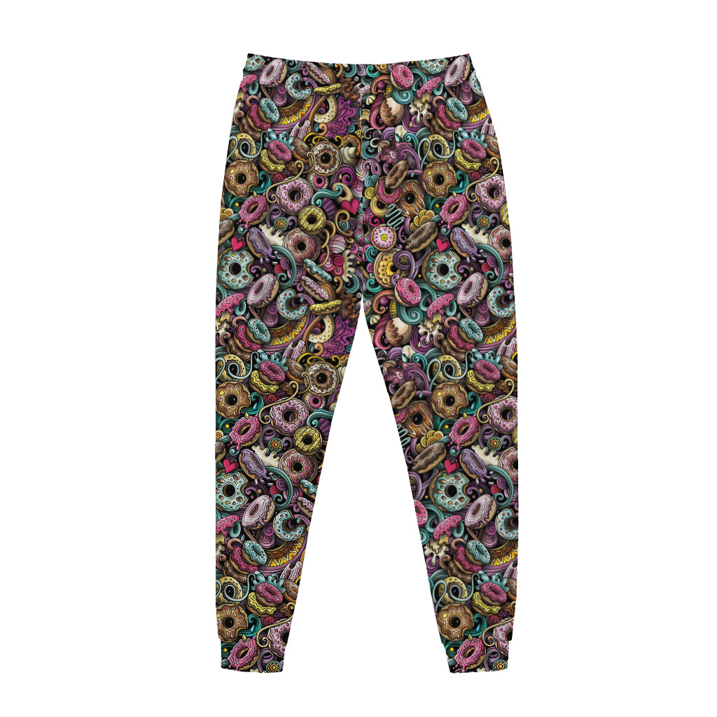 Graffiti Donut Pattern Print Jogger Pants