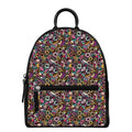 Graffiti Donut Pattern Print Leather Backpack