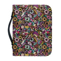 Graffiti Donut Pattern Print Leather Bible Cover