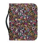Graffiti Donut Pattern Print Leather Bible Cover