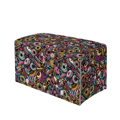 Graffiti Donut Pattern Print Leather Tissue Box Cover