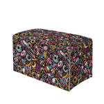 Graffiti Donut Pattern Print Leather Tissue Box Cover