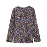 Graffiti Donut Pattern Print Long Sleeve Short Coat