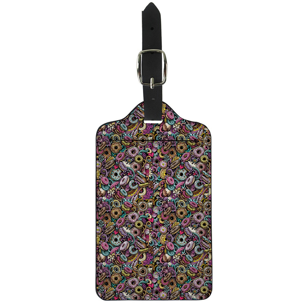 Graffiti Donut Pattern Print Luggage Tag
