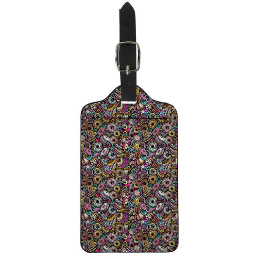 Graffiti Donut Pattern Print Luggage Tag