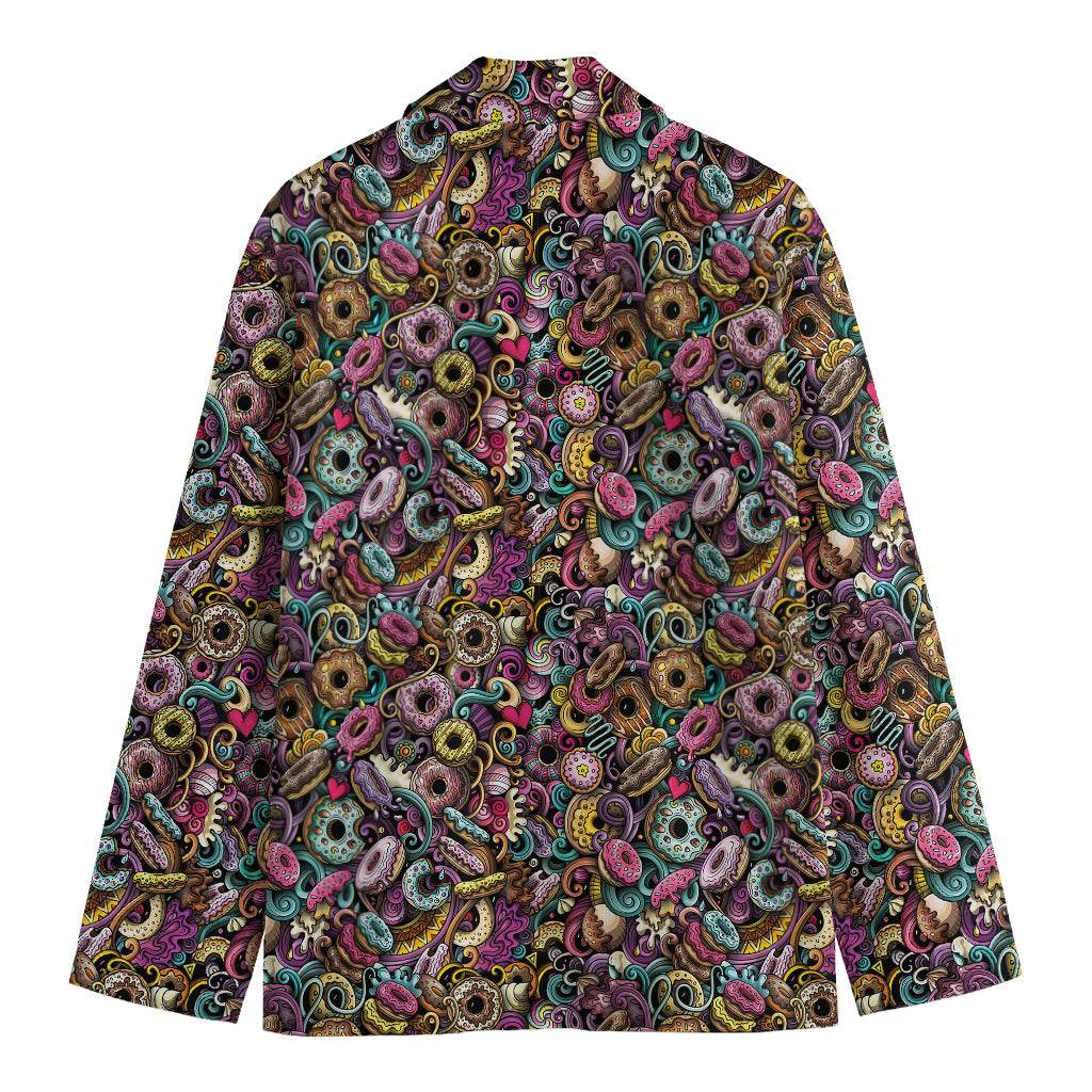 Graffiti Donut Pattern Print Men's Blazer