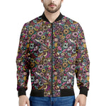 Graffiti Donut Pattern Print Men's Bomber Jacket