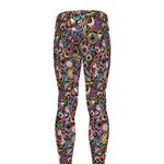 Graffiti Donut Pattern Print Men's leggings