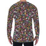 Graffiti Donut Pattern Print Men's Long Sleeve T-Shirt