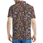 Graffiti Donut Pattern Print Men's Polo Shirt