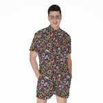Graffiti Donut Pattern Print Men's Rompers