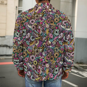 Graffiti Donut Pattern Print Men's Shirt Jacket