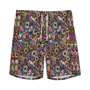 Graffiti Donut Pattern Print Men's Sports Shorts