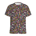 Graffiti Donut Pattern Print Men's Athletic T-Shirt