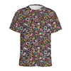 Graffiti Donut Pattern Print Men's Sports T-Shirt