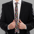 Graffiti Donut Pattern Print Necktie