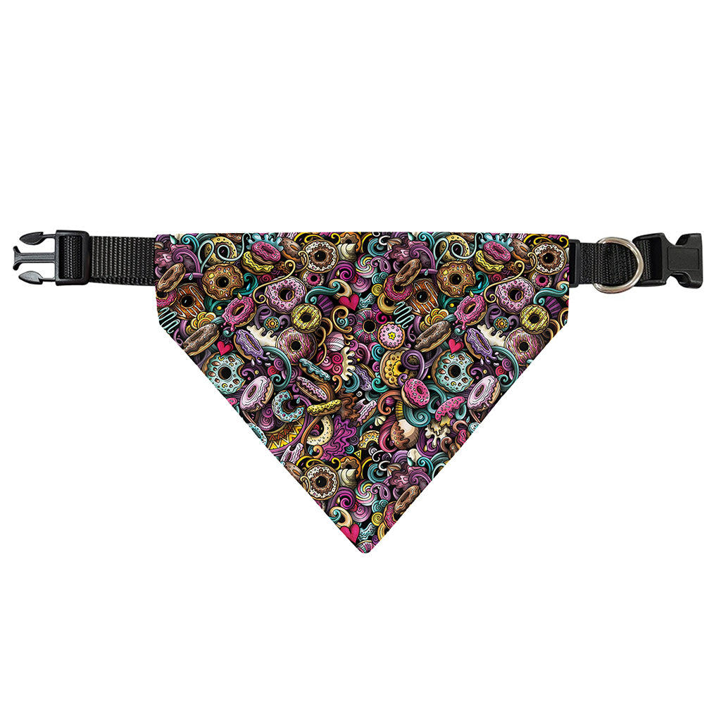 Graffiti Donut Pattern Print Over The Collar Dog Bandana