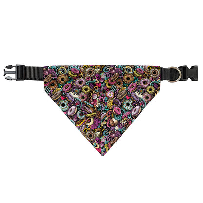 Graffiti Donut Pattern Print Over The Collar Dog Bandana
