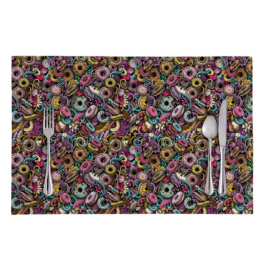 Graffiti Donut Pattern Print Placemat