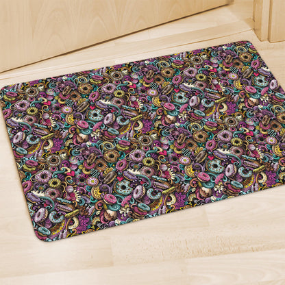 Graffiti Donut Pattern Print Polyester Doormat