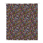 Graffiti Donut Pattern Print Polyester Shower Curtain