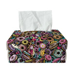 Graffiti Donut Pattern Print Rectangle Tissue Box Cover