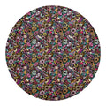 Graffiti Donut Pattern Print Round Blanket