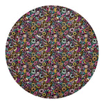 Graffiti Donut Pattern Print Round Blanket