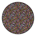 Graffiti Donut Pattern Print Round Floor Mat