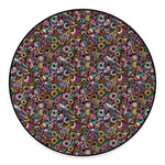 Graffiti Donut Pattern Print Round Floor Mat